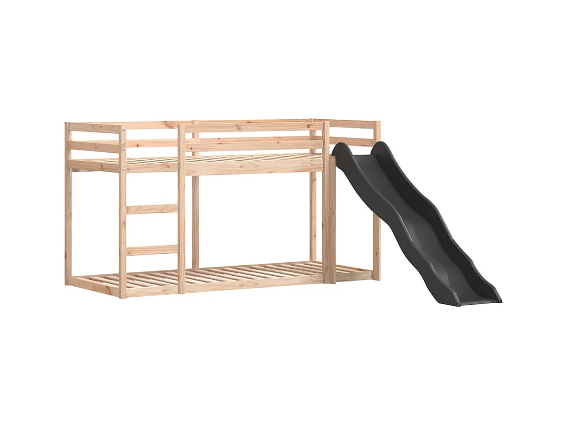 Lit simple-Lit superposé enfant avec toboggan et échelle sans matelas 90x190 cm