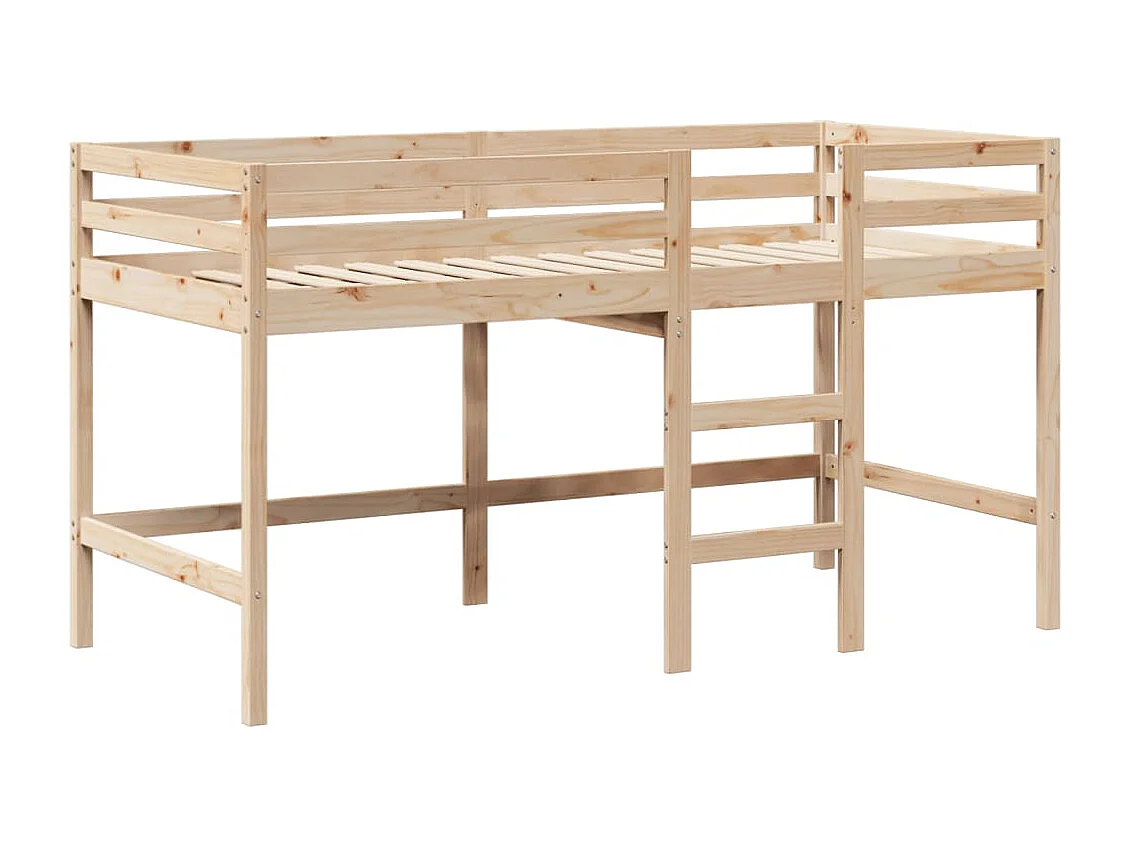 Lit simple-Lit superposé enfant avec échelle et toit sans matelas 90x190 cm