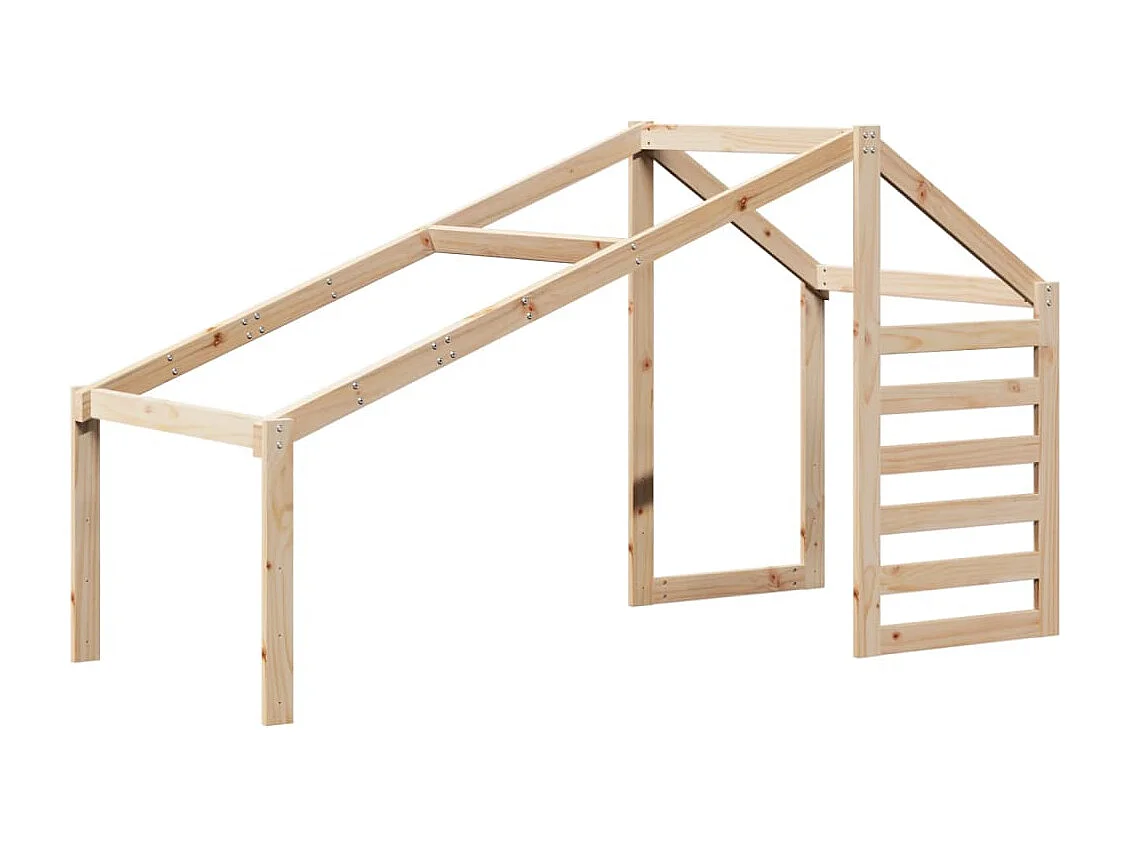 Lit simple-Lit superposé enfant avec échelle et toit sans matelas 90x190 cm