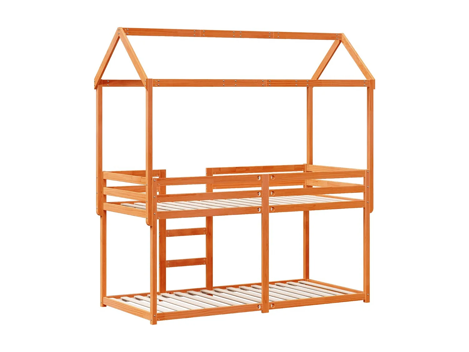 Lit simple-Lit superposé enfant sans matelas cire marron 80x200 cm pin massif