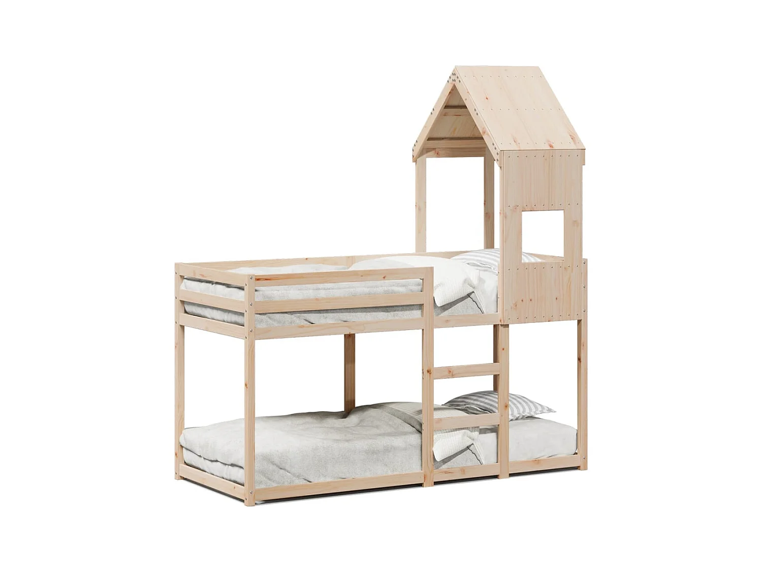 Lit simple-Lit superposé enfant sans matelas 75x190 cm bois de pin massif