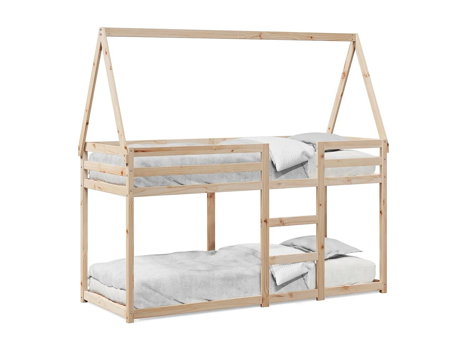 Kinderbett-Etagenbett-Bettgestell ohne Matratze 90x200 cm Massivholz Kiefer SHL347792