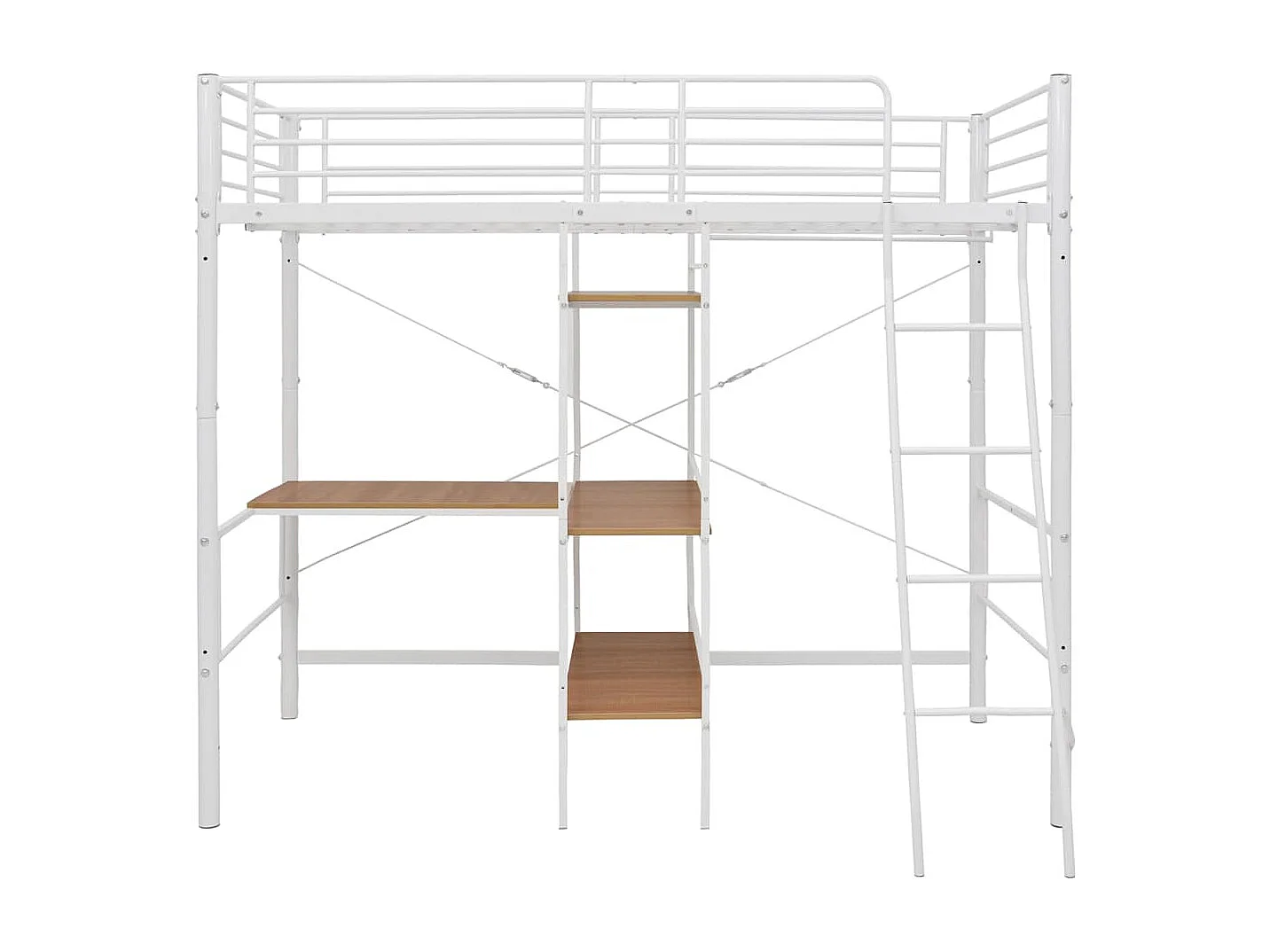 Beliche infantil com secretária 90x200cm metal branco SHL627156