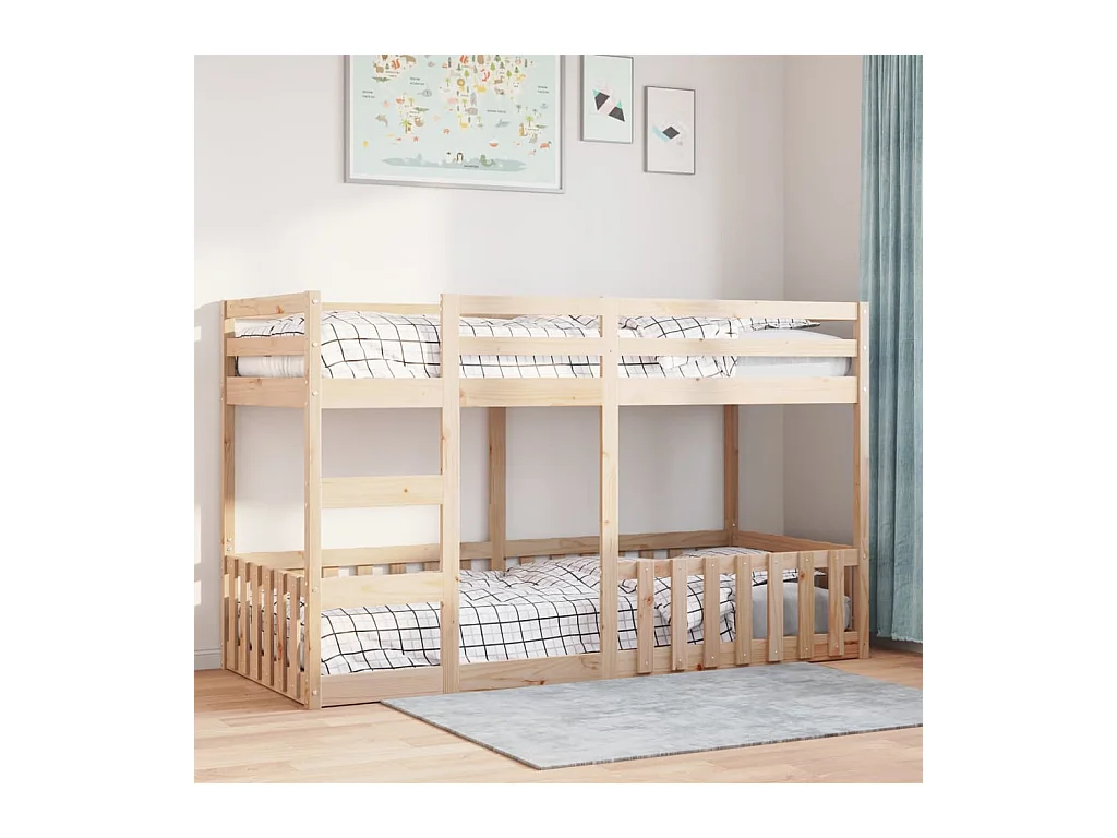 Lit simple-Lit superposé enfant 80x200 cm Bois de pin massif