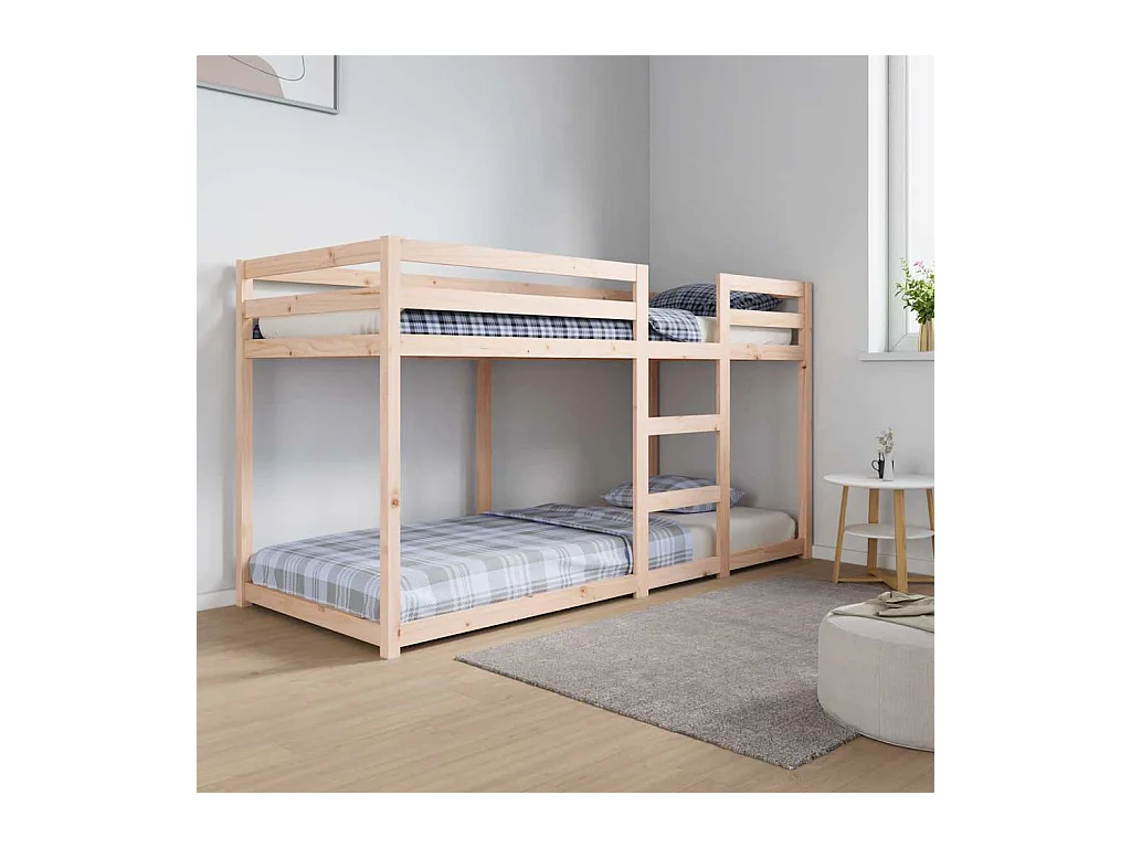 Lit simple-Lit superposé enfant sans matelas 80x200 cm bois de pin massif