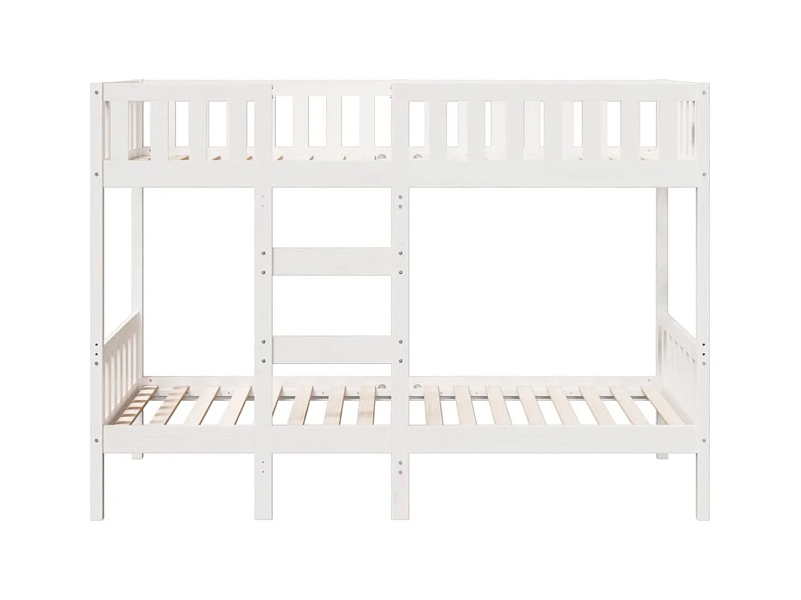 Lit simple-Lit superposé enfant Blanc 90x190 cm Bois de pin massif