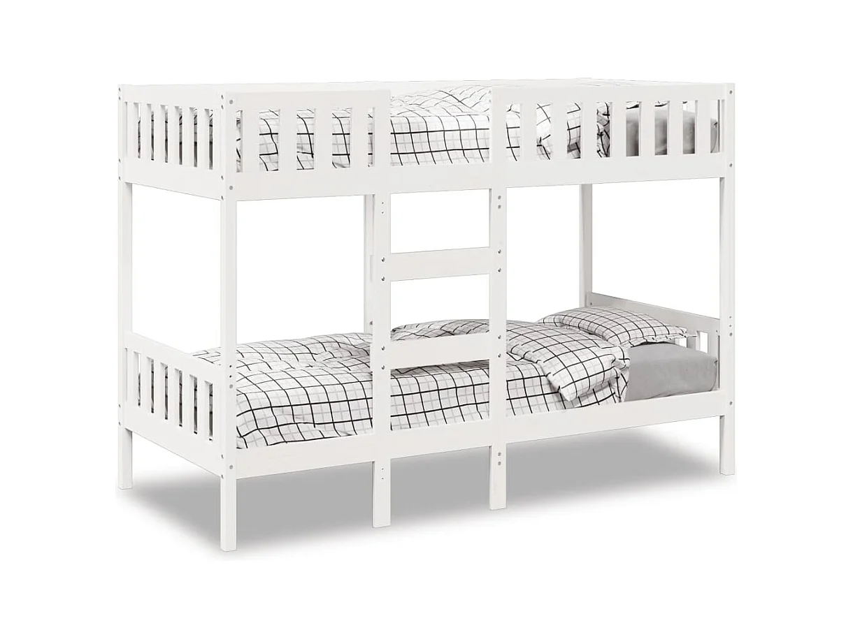Lit simple-Lit superposé enfant Blanc 90x190 cm Bois de pin massif