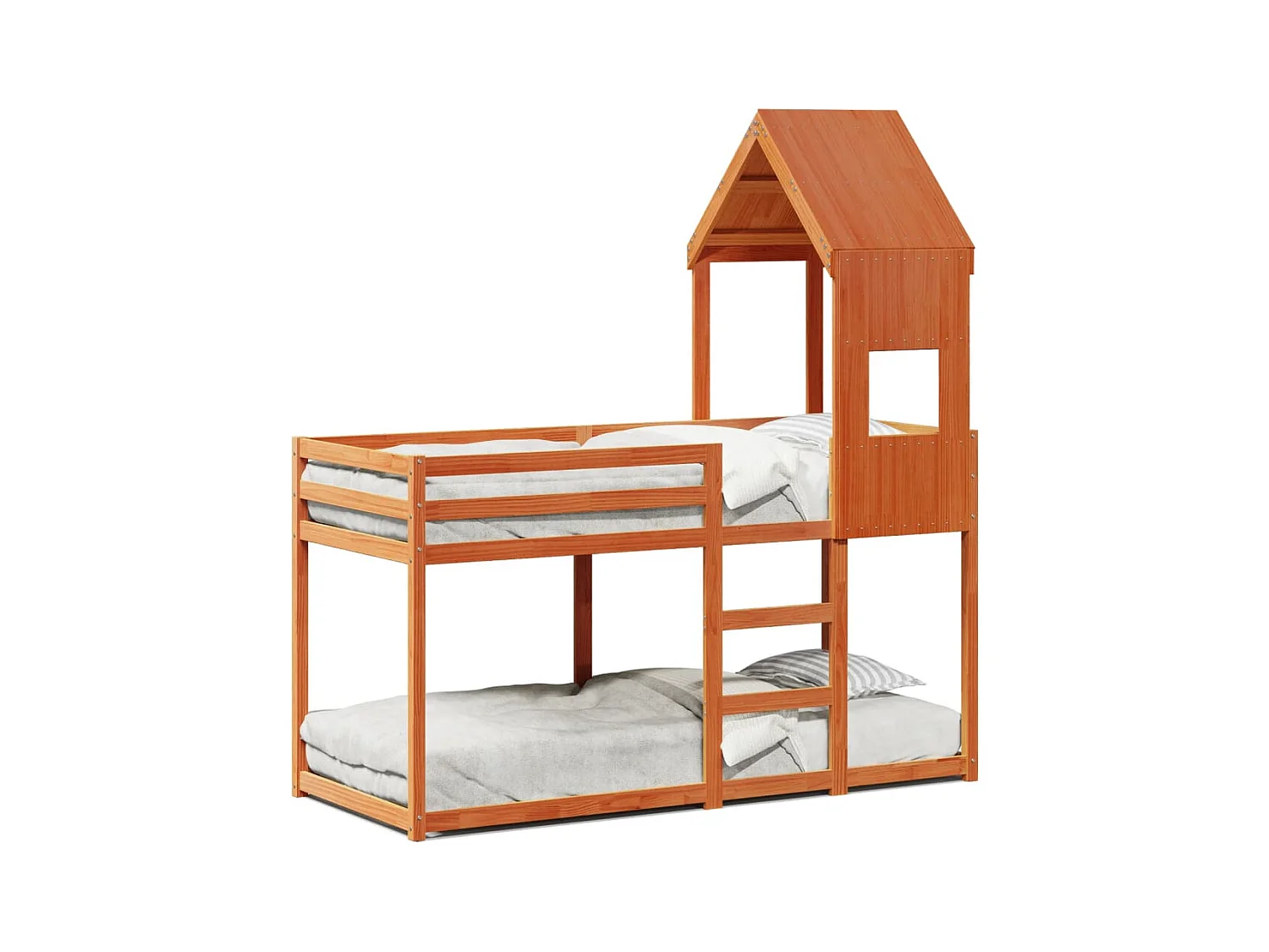 Lit simple-Lit superposé enfant sans matelas cire marron 75x190 cm pin massif