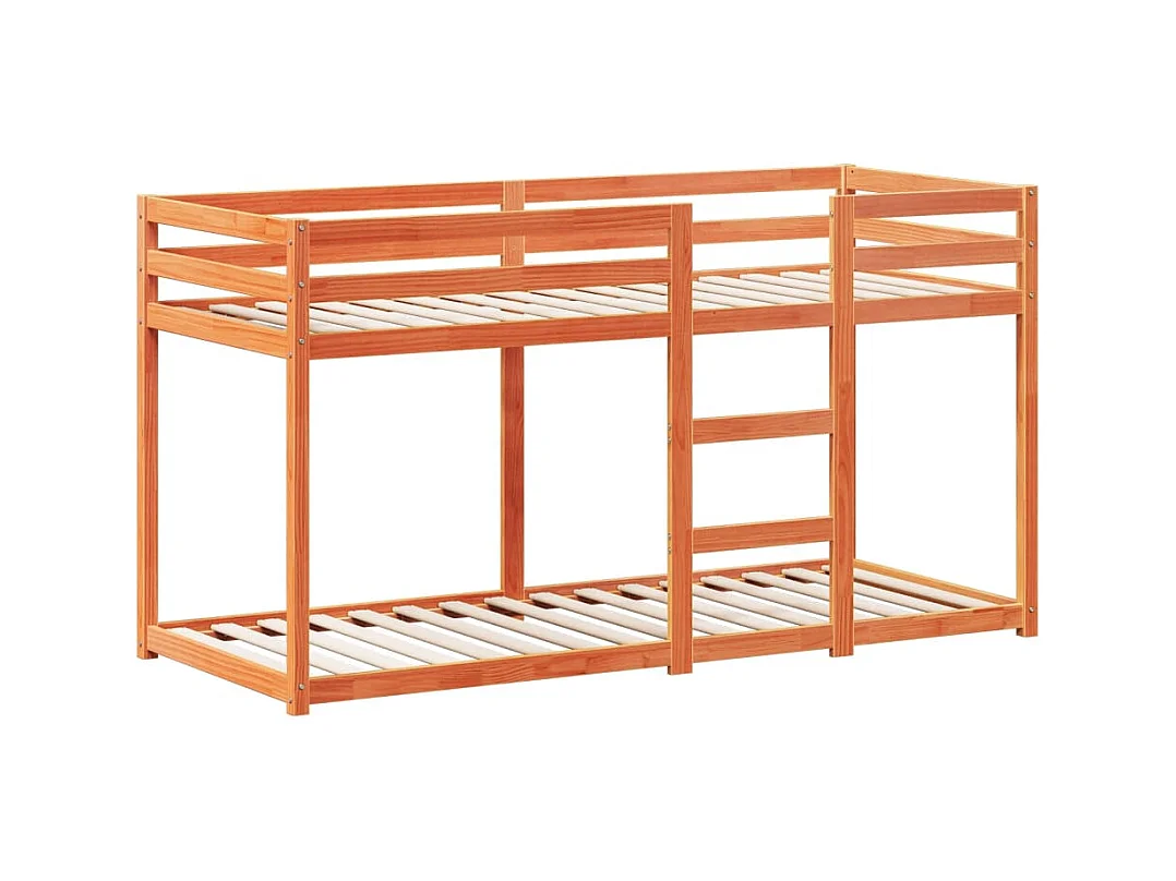 Lit simple-Lit superposé enfant sans matelas cire marron 75x190 cm pin massif