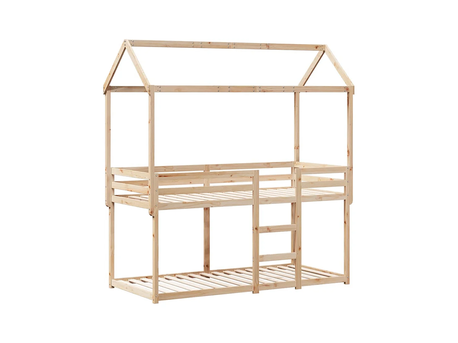 Lit simple-Lit superposé enfant sans matelas 90x190 cm bois de pin massif