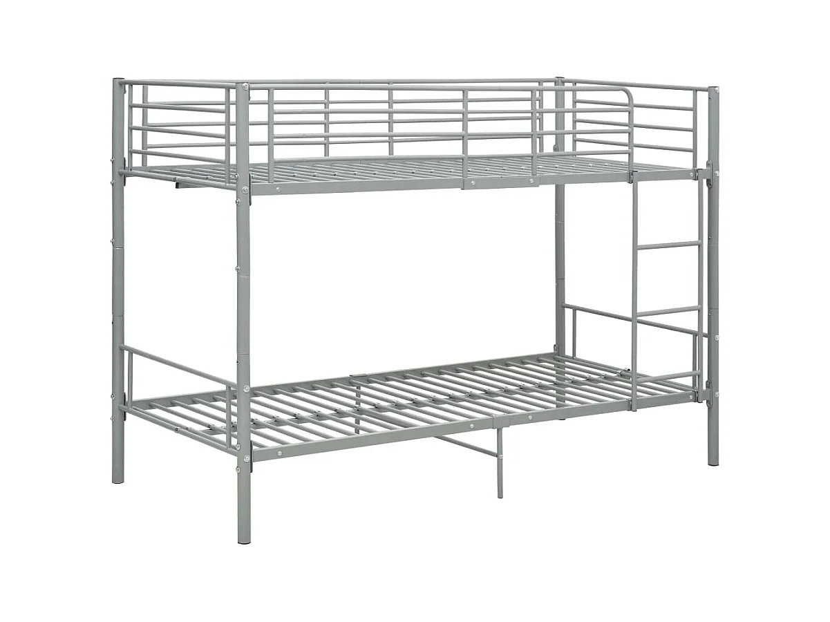 Lit simlpe-Lit superposé enfant-Cadre de lit sans matelas gris métal 90x200 cm