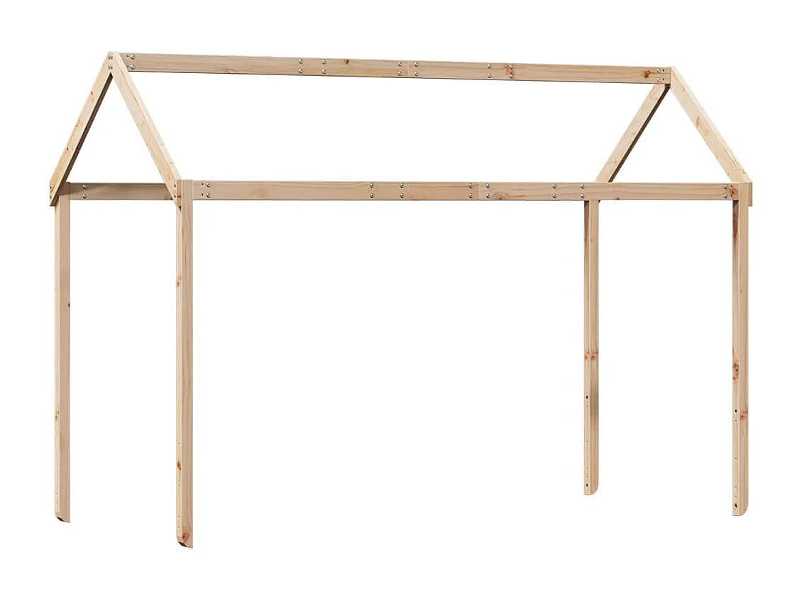 Lit simple-Lit superposé enfant avec échelle et toit sans matelas 90x190 cm