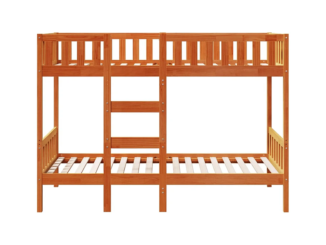 Lit simlpe-Lit superposé cire marron 90x200 cm bois de pin massif