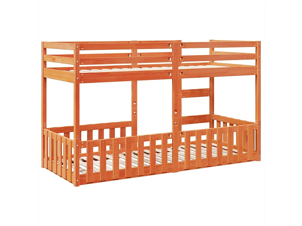 Beliche infantil 90x200cm madeira de pinho maciça castanho cera SHL89263