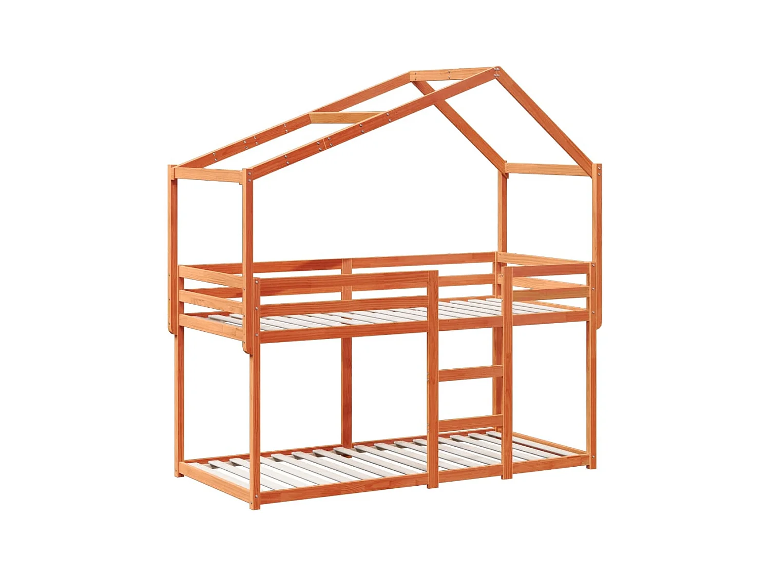 Lit simple-Lit superposé enfant sans matelas cire marron 80x200 cm pin massif