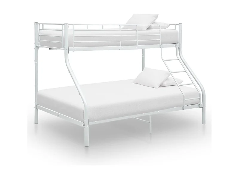 Lit adulte-Cadre de lit superposé sans matelas Blanc 140x200 cm/90x200 cm