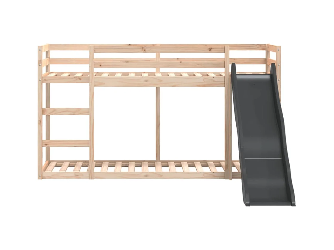 Lit simple-Lit superposé enfant avec toboggan et échelle sans matelas 80x200 cm