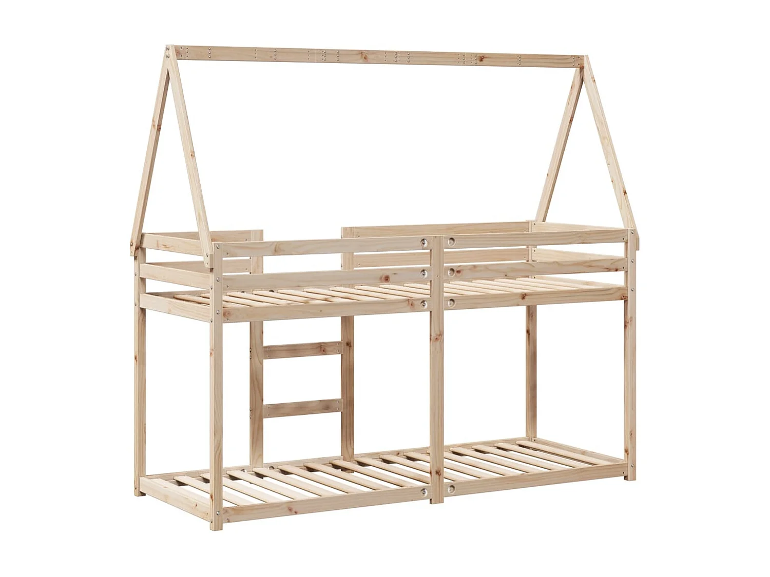 Bettgestell | Kinderbett | Etagenbett mit Dach 80x200 cm Massivholz Kiefer SHL358958