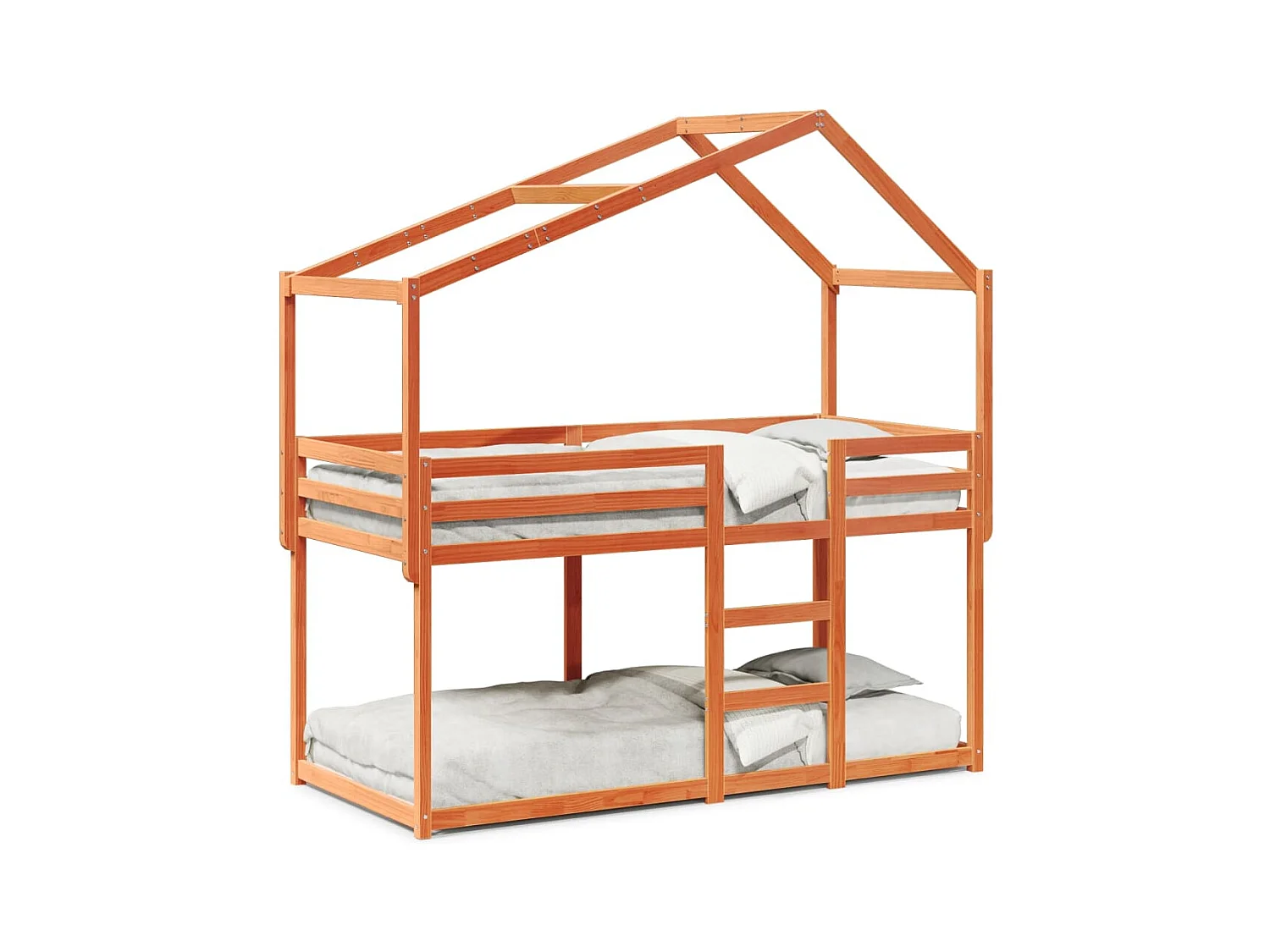 Lit simple-Lit superposé enfant sans matelas cire marron 75x190 cm pin massif