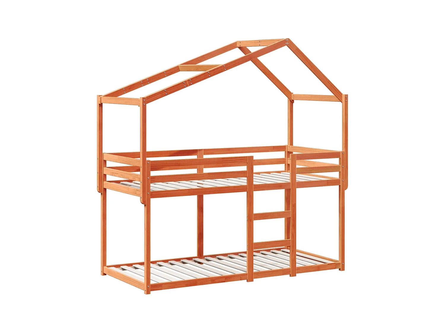 Lit simple-Lit superposé enfant sans matelas cire marron 75x190 cm pin massif