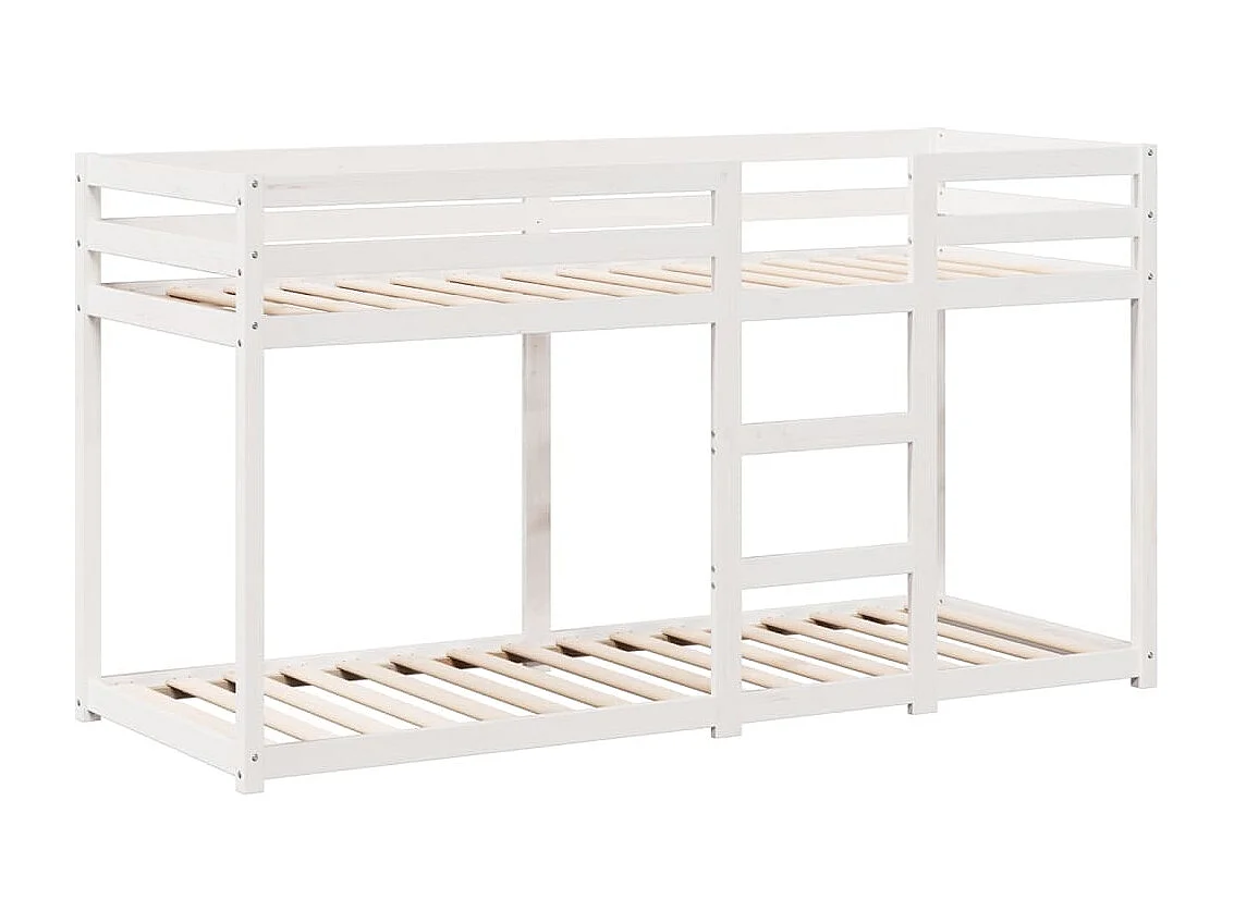 Lit simple-Lit superposé enfant sans matelas blanc 90x190 cm bois de pin massif