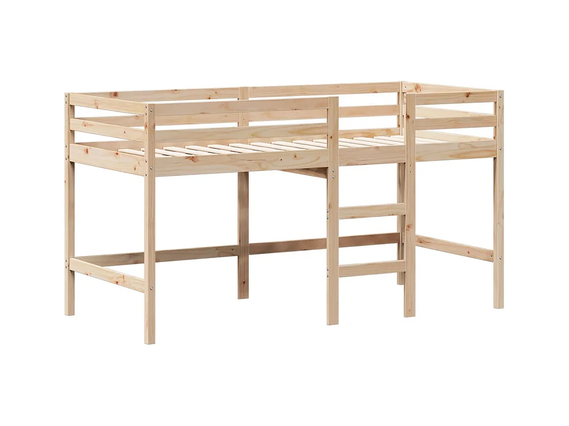 Lit simple-Lit superposé enfant avec échelle et toit sans matelas 80x200 cm