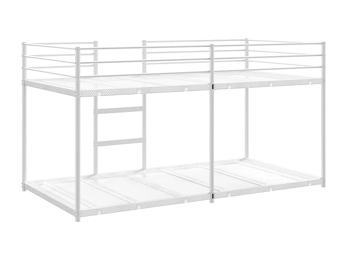 Lit simple-Lit superposé enfant sans matelas blanc 80x200 cm acier