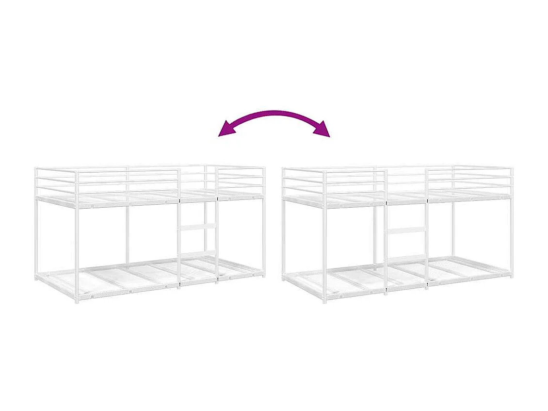 Bettgestell | Kinderbett | Etagenbett ohne Matratze Weiß 80x200 cm Stahl SHL569895