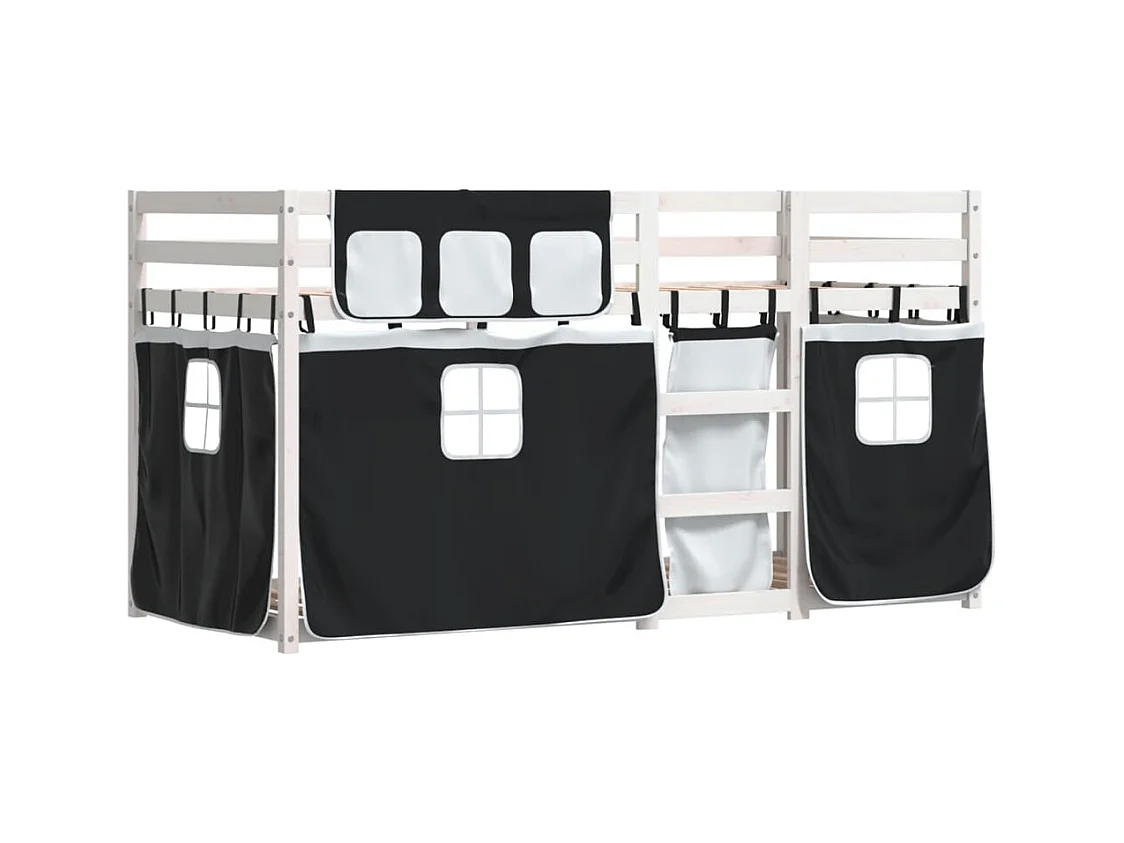 Lit simple-Lit superposé enfant sans matelas 80x200 cm bois de pin massif