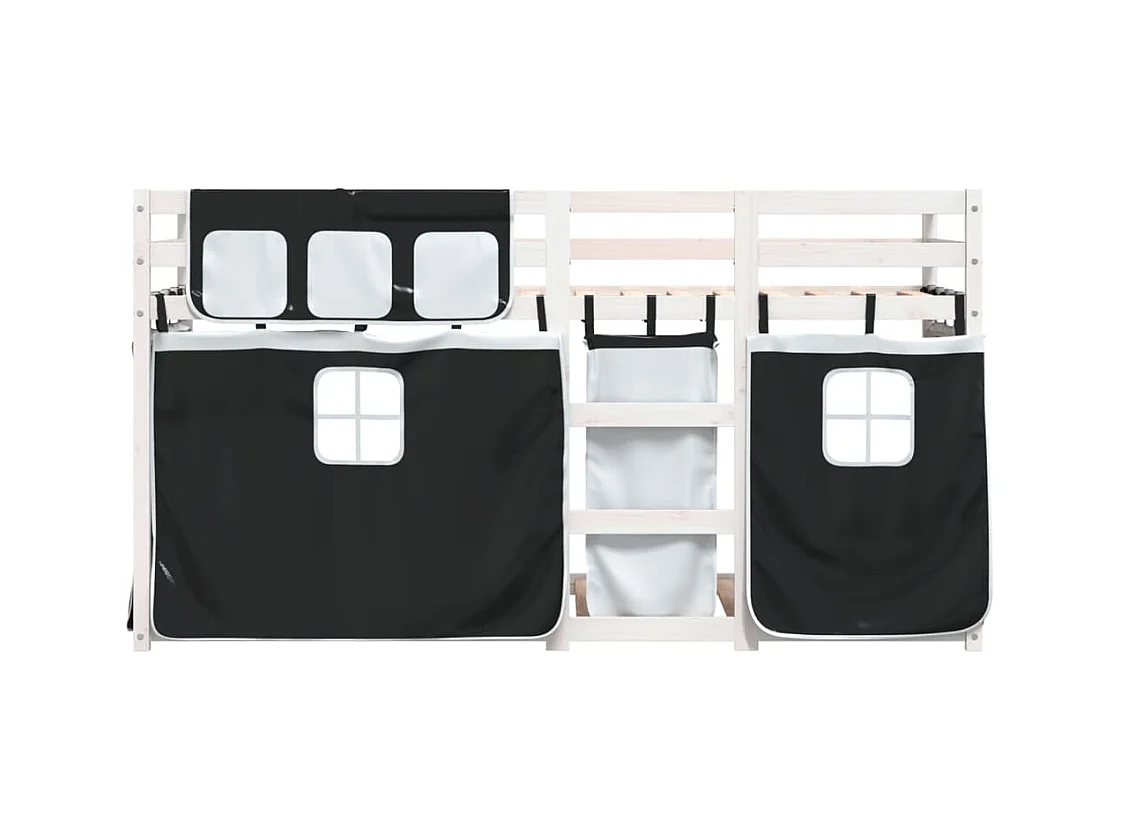 Lit simple-Lit superposé enfant sans matelas 80x200 cm bois de pin massif