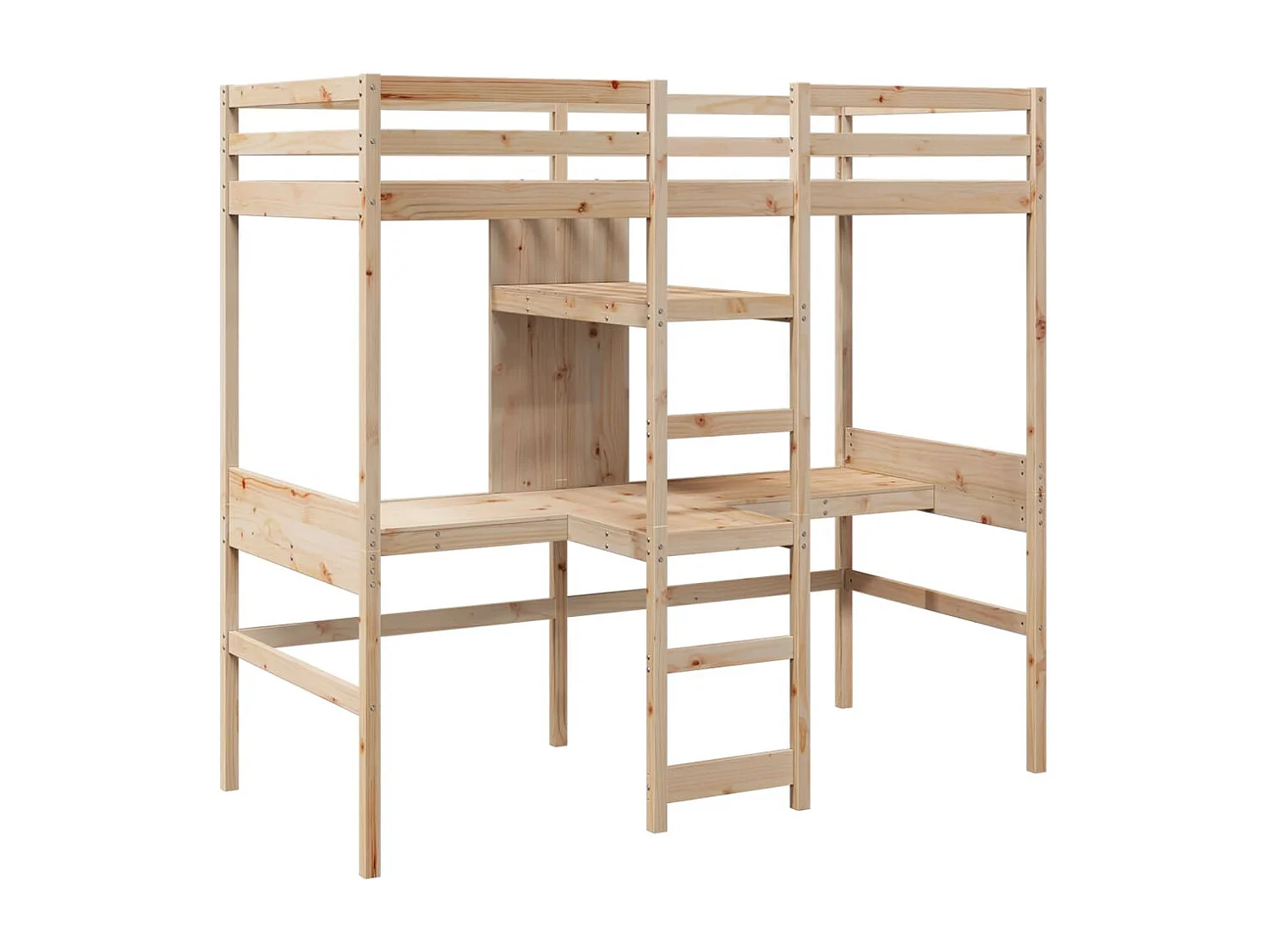 Lit simple-Lit adulte-Cadre de lit superposé sans matelas 75x190cm bois de pin massif