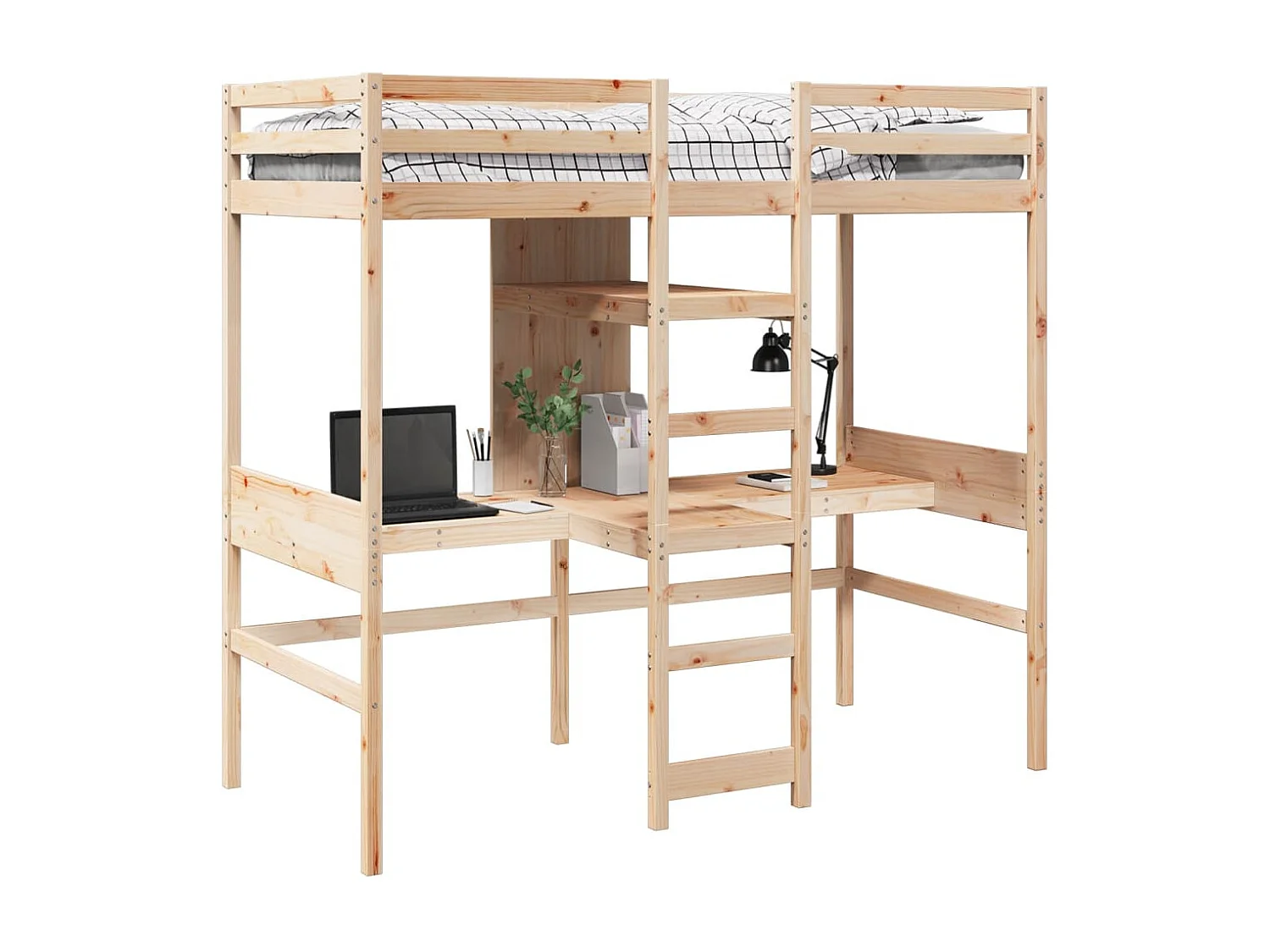 Lit simple-Lit adulte-Cadre de lit superposé sans matelas 75x190cm bois de pin massif