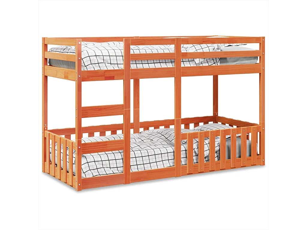 Beliche infantil 75x190cm madeira de pinho maciça castanho cera SHL675895