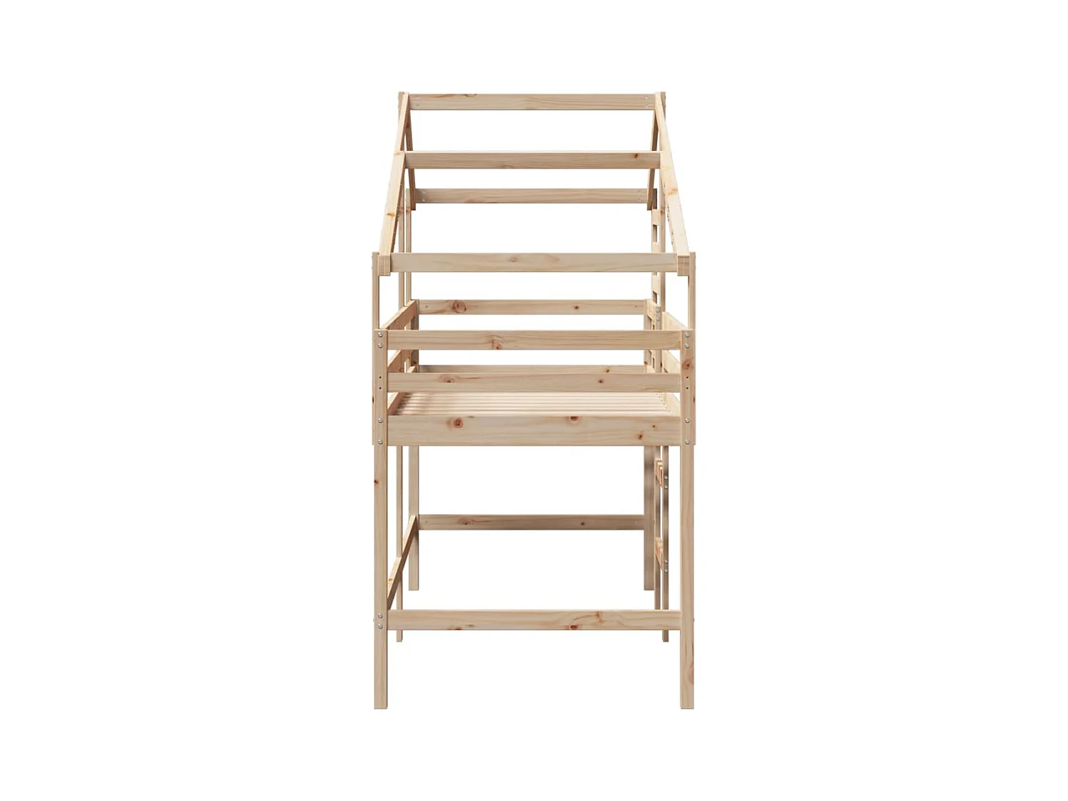 Lit simple-Lit superposé enfant avec échelle et toit sans matelas 80x200 cm