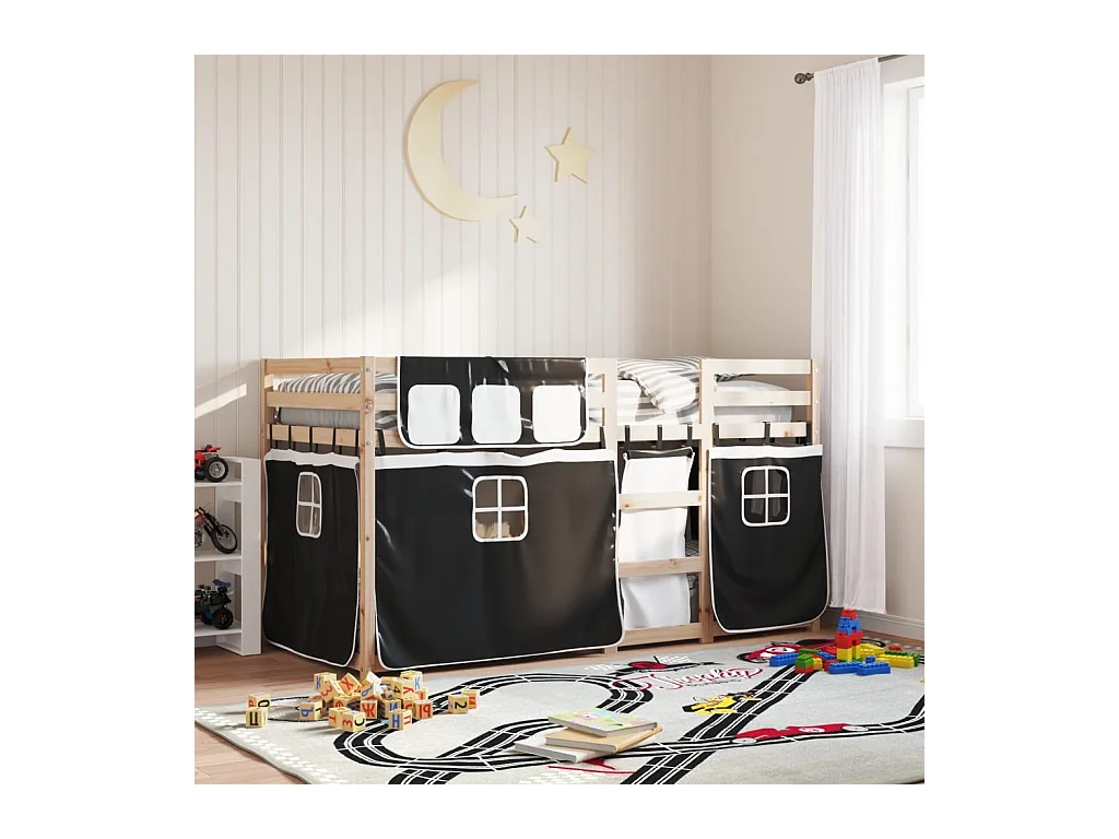 Lit simple-Lit superposé enfant sans matelas 90x190 cm bois de pin massif