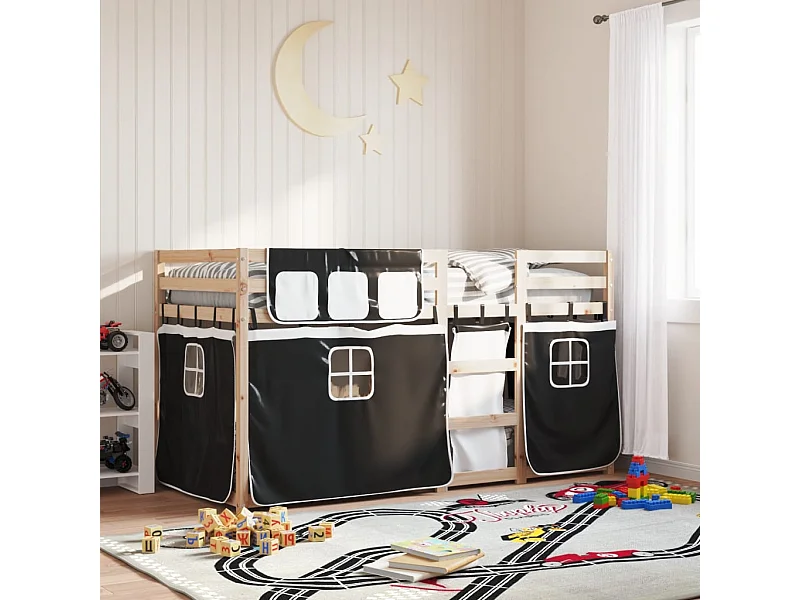 Lit simple-Lit superposé enfant sans matelas 90x190 cm bois de pin massif