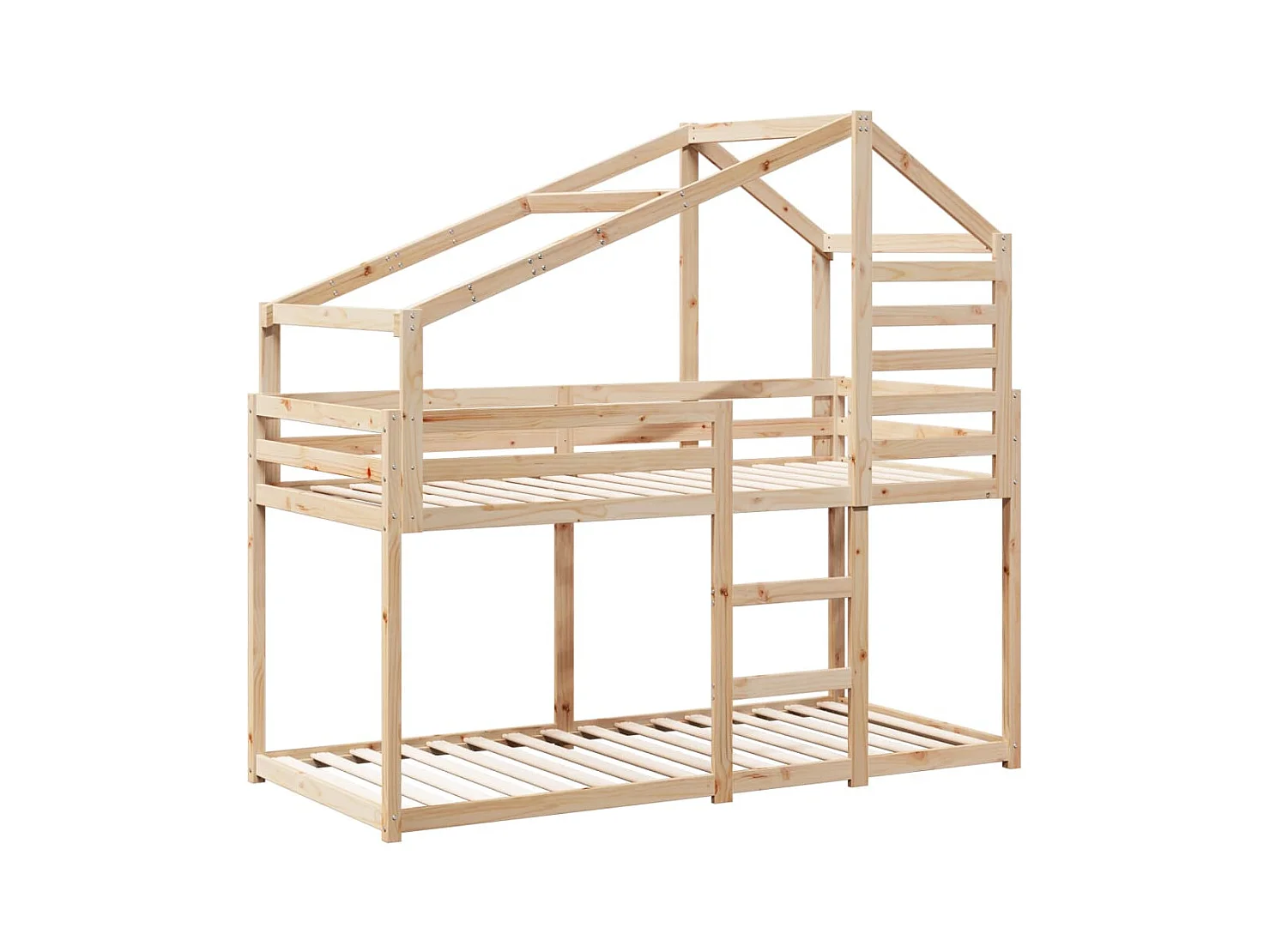 Lit simple-Lit superposé enfant sans matelas 80x200 cm bois de pin massif