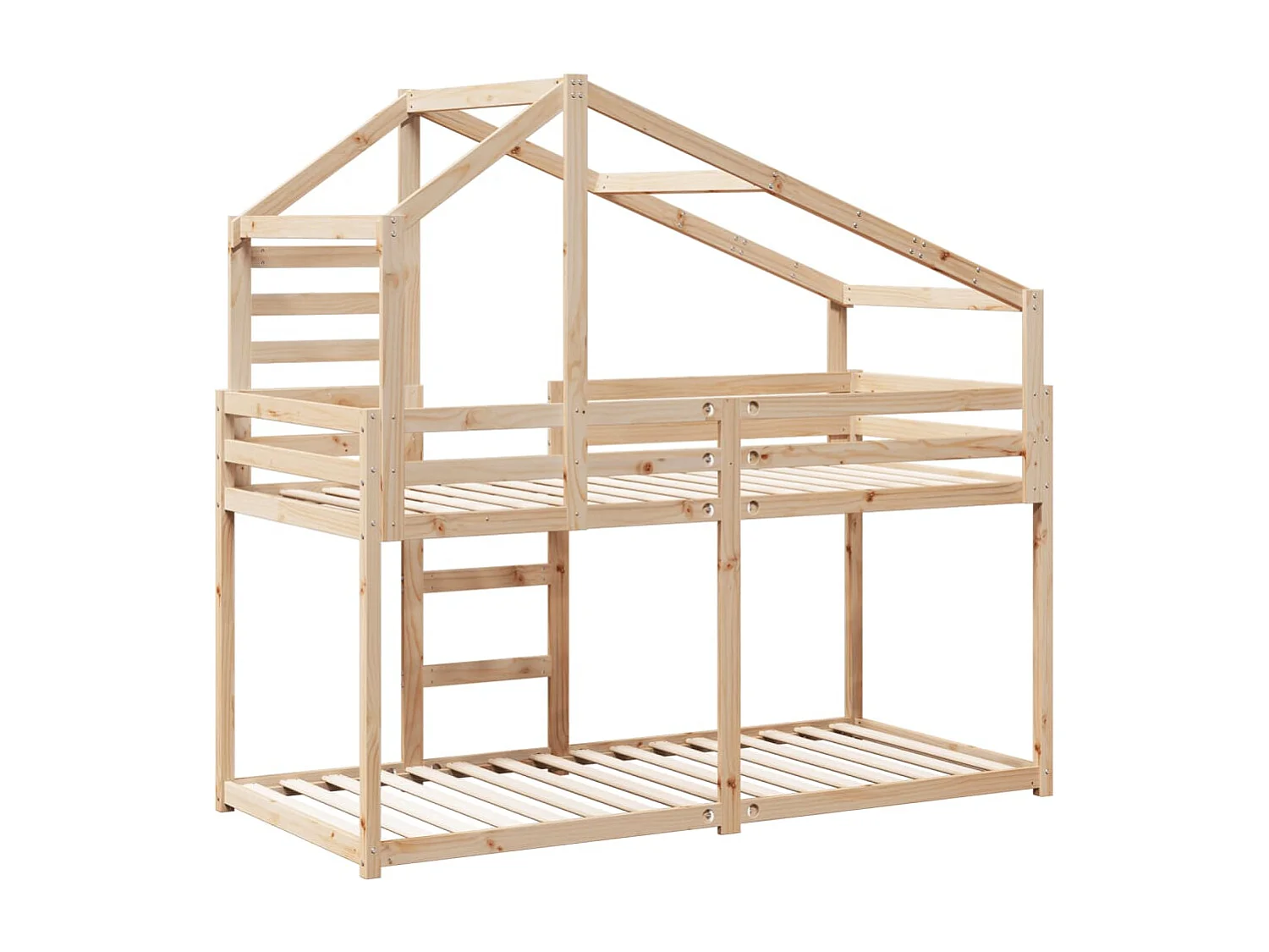 Lit simple-Lit superposé enfant sans matelas 80x200 cm bois de pin massif