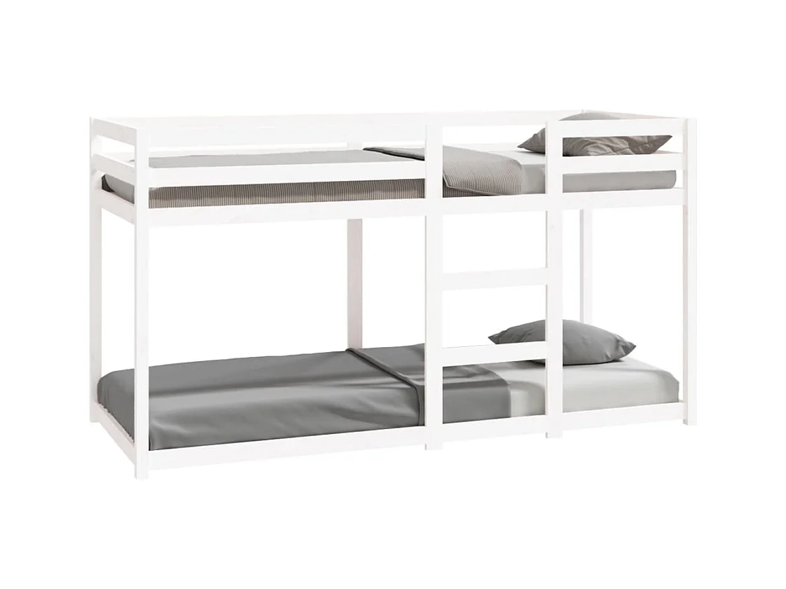 Lit simple-Lit superposé enfant sans matelas blanc 80x200 cm bois de pin massif