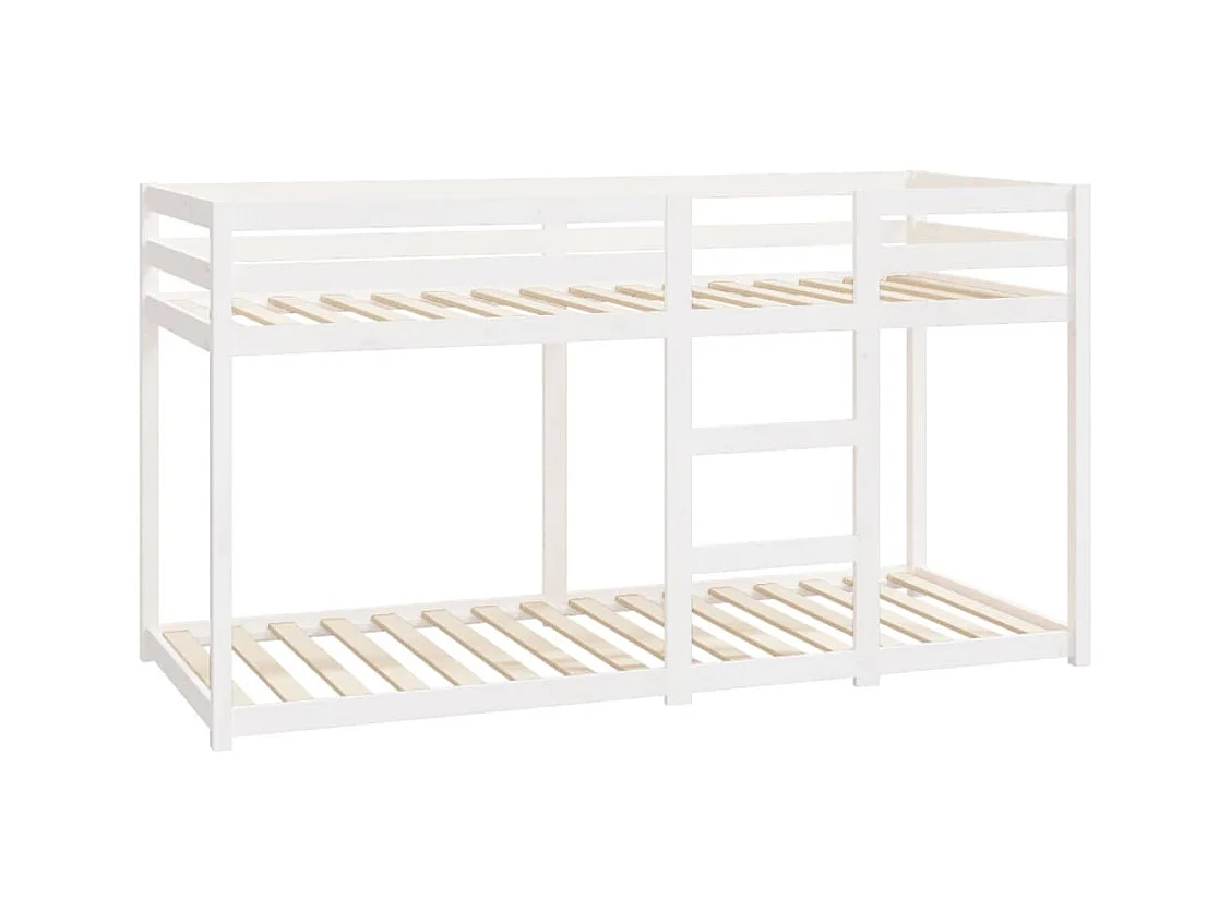Lit simple-Lit superposé enfant sans matelas blanc 80x200 cm bois de pin massif