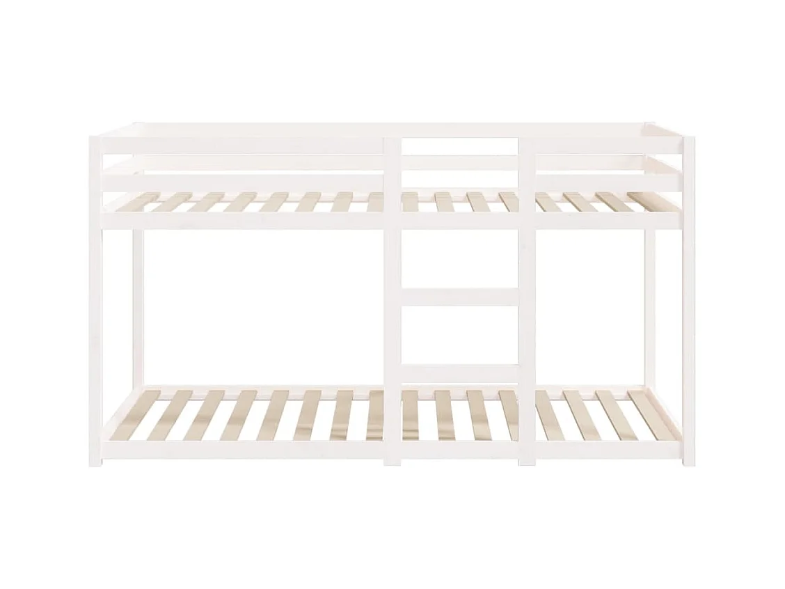 Lit simple-Lit superposé enfant sans matelas blanc 80x200 cm bois de pin massif