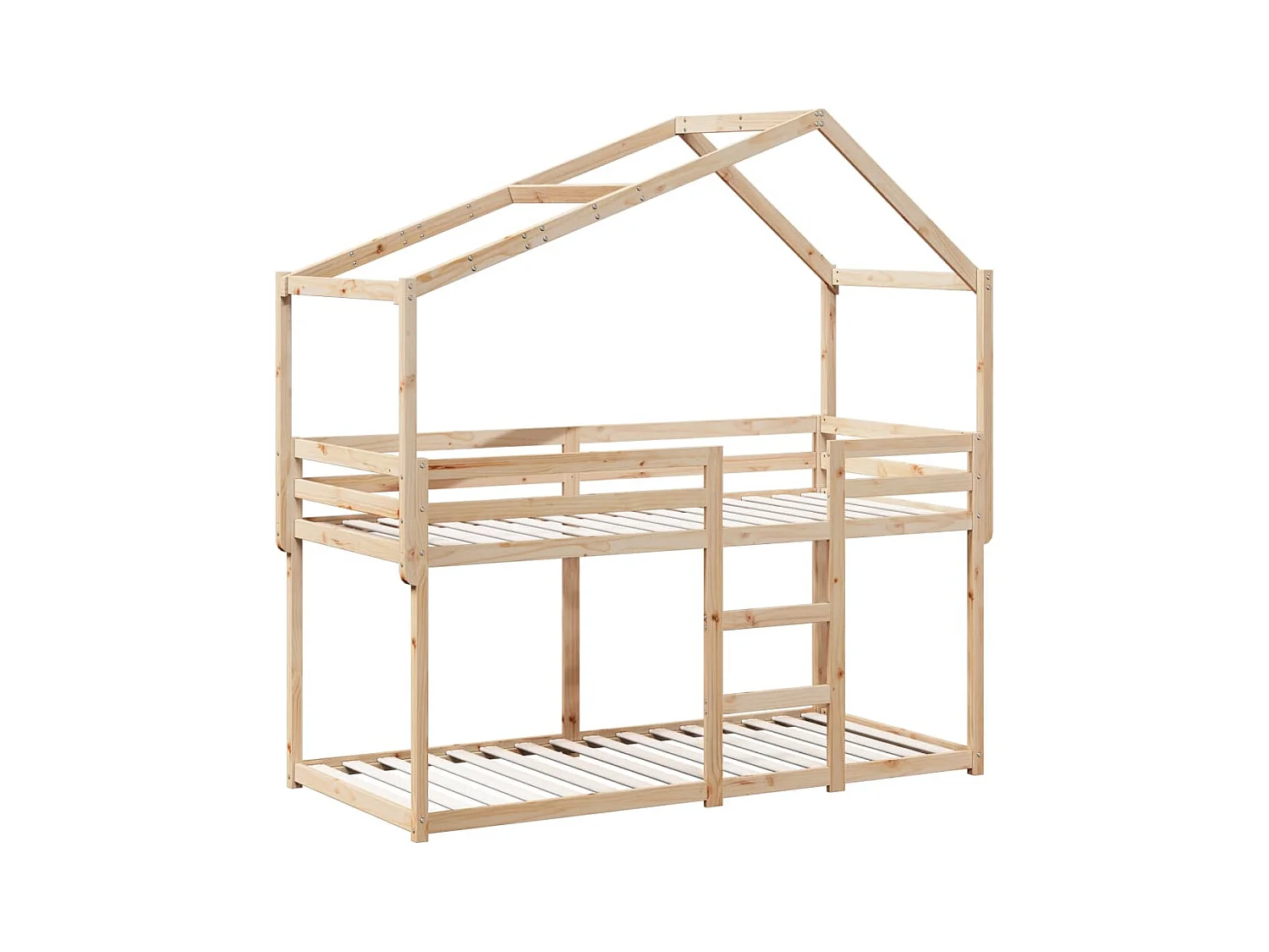 Lit simple-Lit superposé enfant sans matelas 80x200 cm bois de pin massif