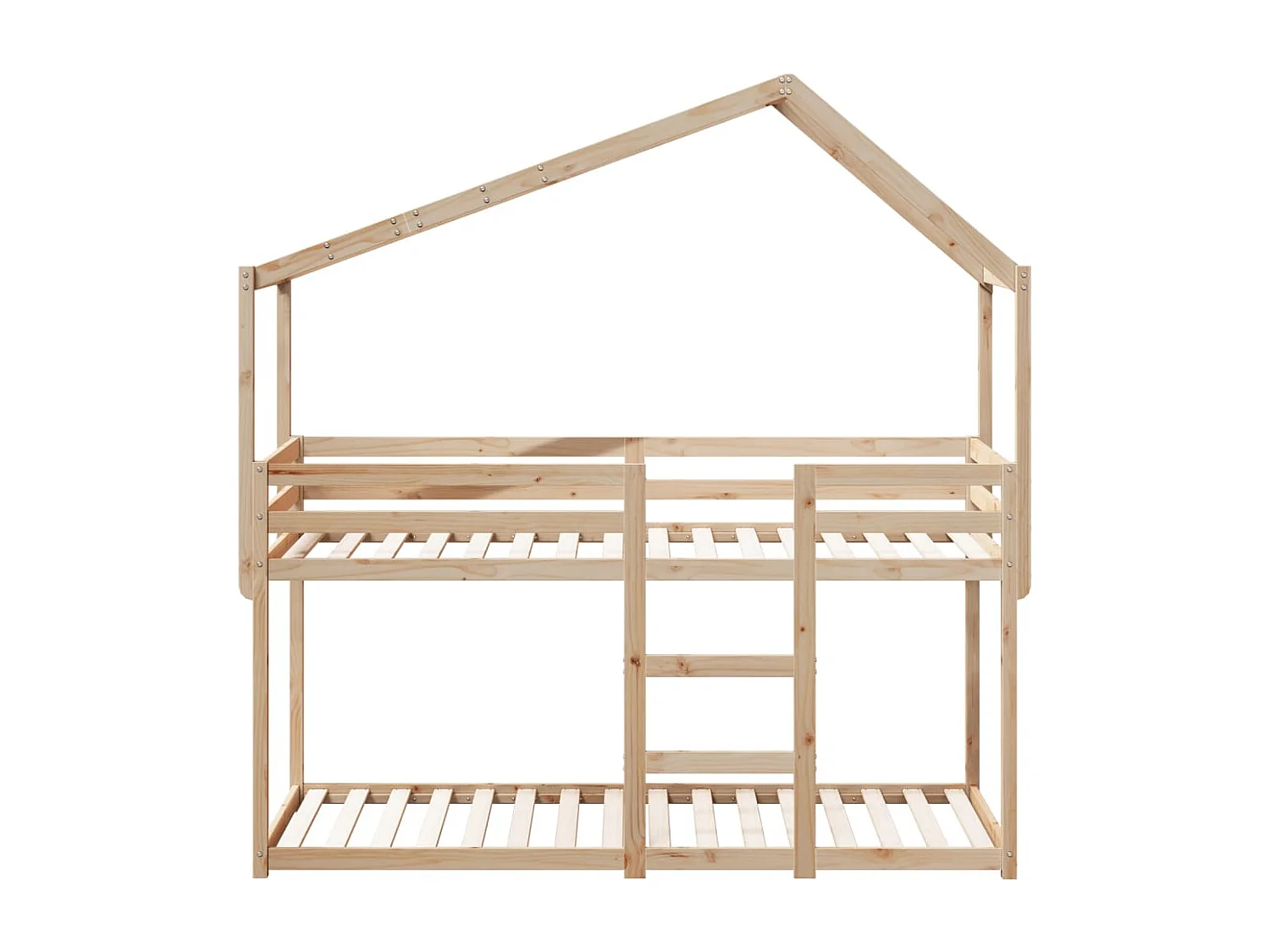 Bettgestell | Kinderbett | Etagenbett mit Dach 80x200 cm Massivholz Kiefer SHL503608