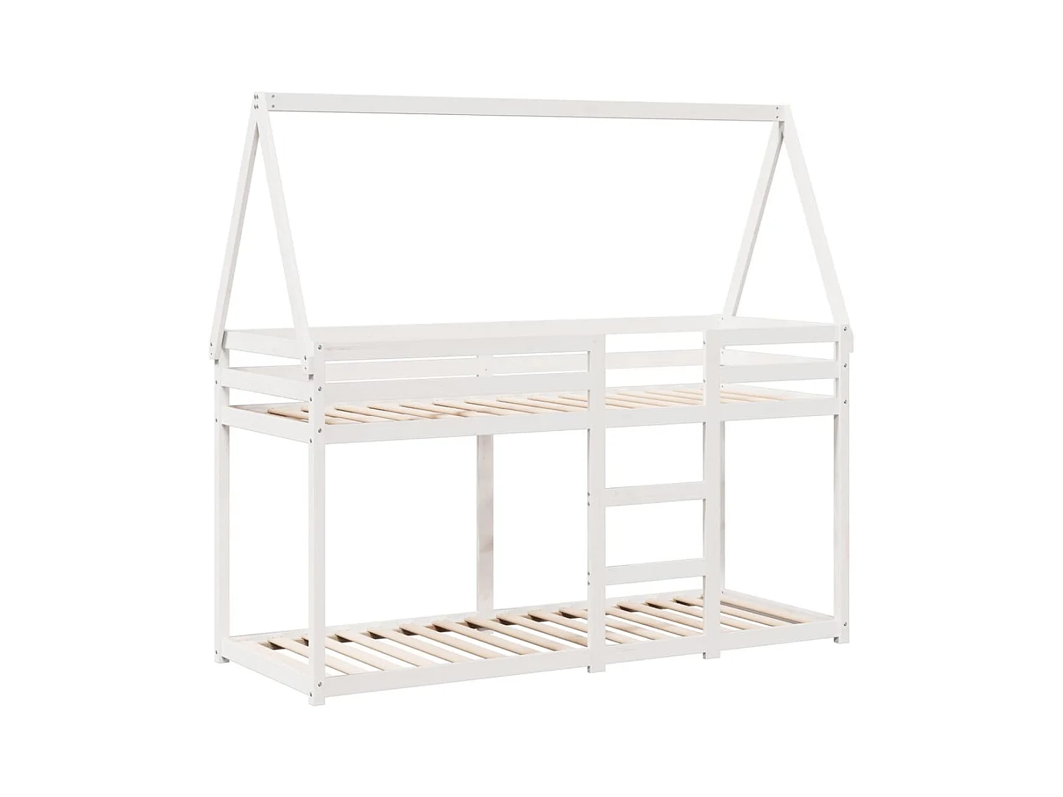 Lit simple-Lit superposé enfant sans matelas blanc 80x200 cm bois de pin massif