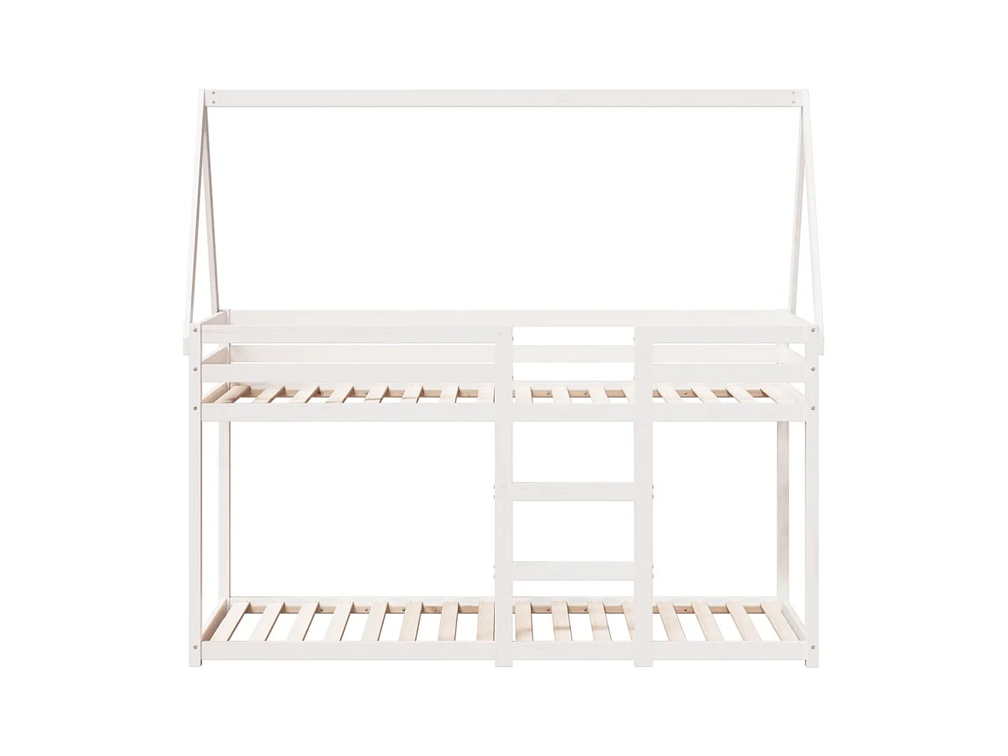 Lit simple-Lit superposé enfant sans matelas blanc 80x200 cm bois de pin massif