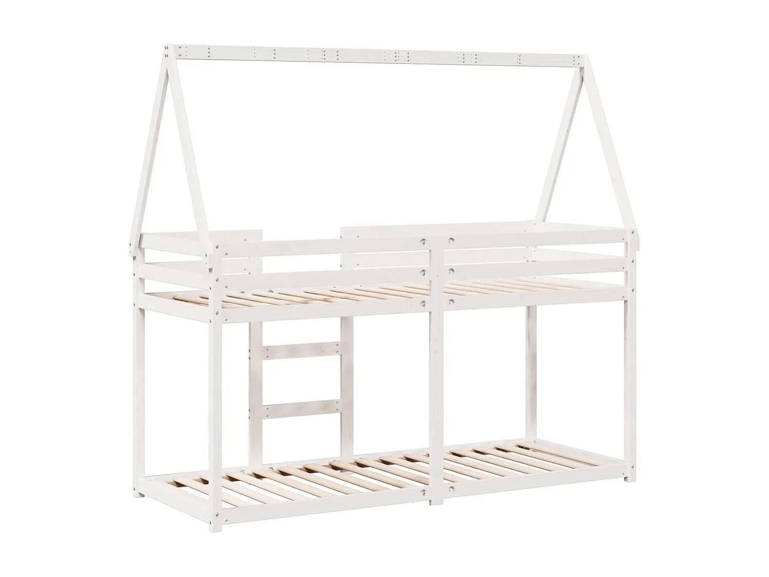 Lit simple-Lit superposé enfant sans matelas blanc 80x200 cm bois de pin massif