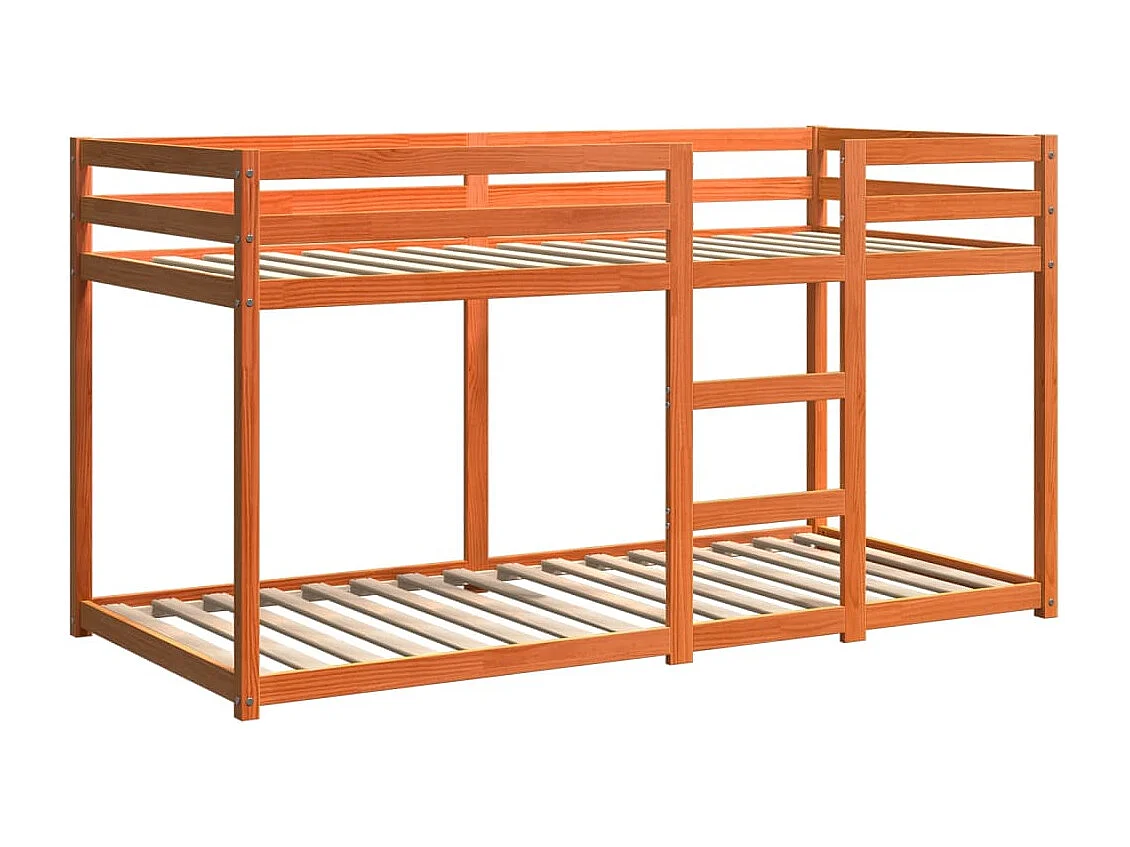 Bettgestell | Kinderbett | Etagenbett Wachsbraun 80x200 cm Massivholz Kiefer SHL96893