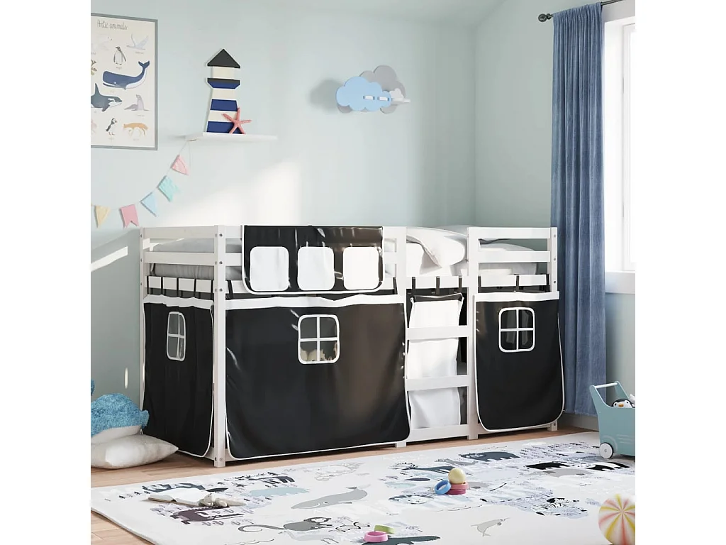 Lit simple-Lit superposé enfant sans matelas 75x190 cm bois de pin massif