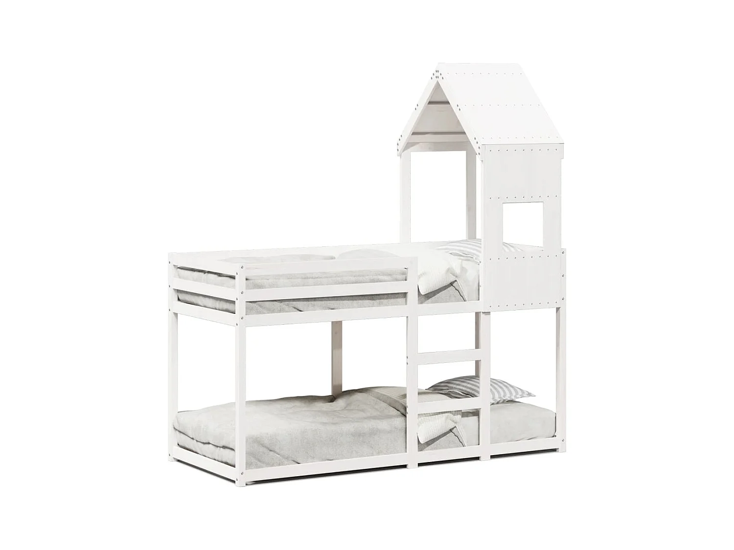 Lit simple-Lit superposé enfant sans matelas blanc 75x190 cm bois de pin massif