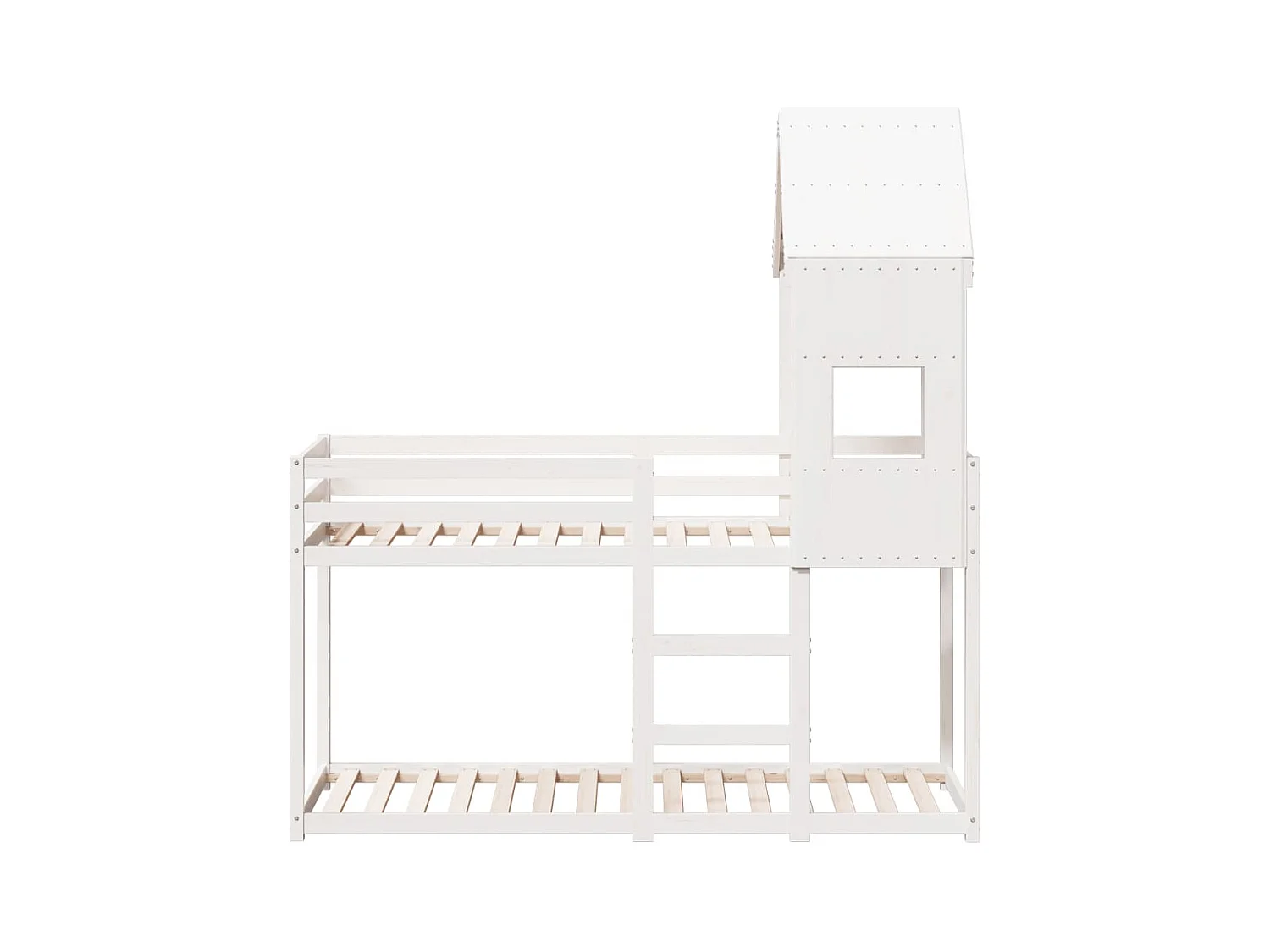 Lit simple-Lit superposé enfant sans matelas blanc 75x190 cm bois de pin massif